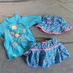 UV Skinz UPF 50+ sunwear Girls 3 pc set size 12/18M